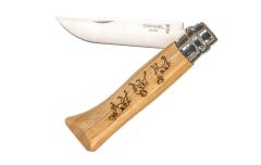 Opinel Meşe Saplı Köpek Desenli Paslanmaz Çelik Çakı Inox No 8