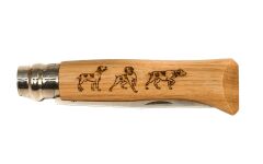 Opinel Meşe Saplı Köpek Desenli Paslanmaz Çelik Çakı Inox No 8