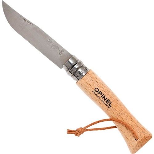 Opinel Inox 7 No Ahşap Deri Askılı Paslanmaz Çelik Çakı