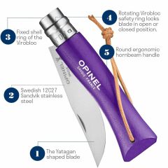 Opinel Inox Trekking 7 No Paslanmaz Çelik Çakı (Mor)