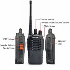 Maofeng BF-888S 16 Kanal Çift Yönlü PMR Telsiz (Lisans Gerekmez) - 2 Adet