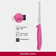 Victorinox Tırtıklı Domates ve Sofra Bıçağı 6.7836.L115 11cm - Pembe