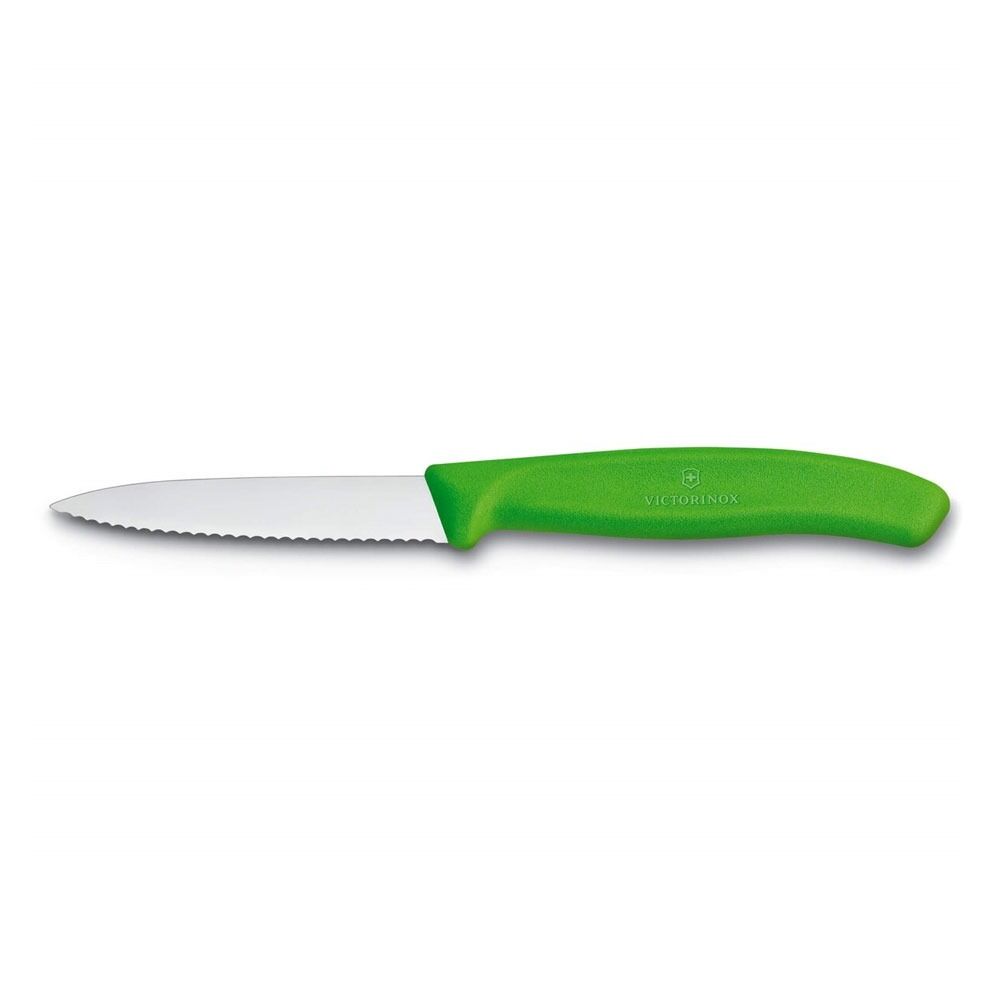 Victorinox 6.7636.L114 8cm Yeşil Tırtıklı Soyma Bıçağı