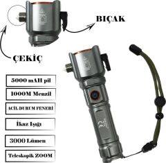 Gold Police GP-218 Acil Durum El Feneri Güçlü Tg LED Zoom Uzun Menzilli El Feneri 3000 Lümen