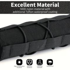 Namlu/Susturucu Giydirme Koruyucu Cordura Kılıfı 22cm - Siyah Kamuflaj