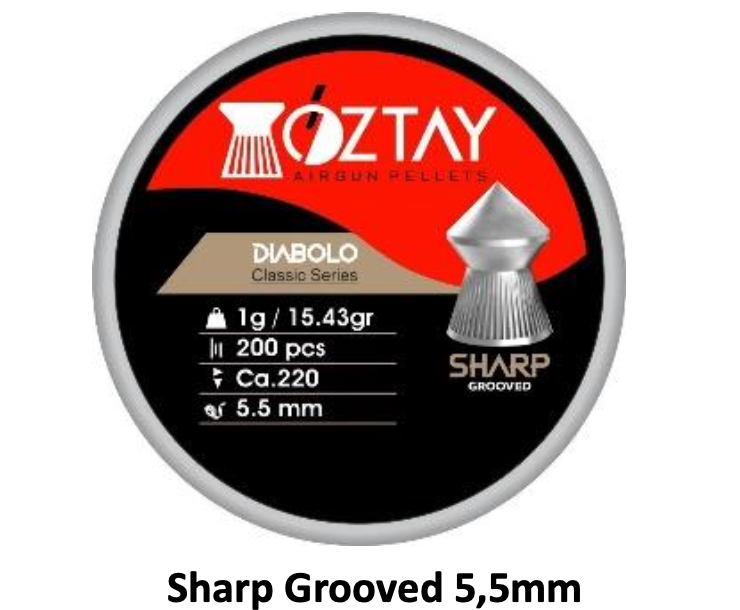 Öztay Sharp Grooved 5,5 mm Havalı Saçma - 15,43 gr