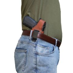 YT Hobby Belt Maşalı Deri Tabanca Kılıfı Sağ El - Taba